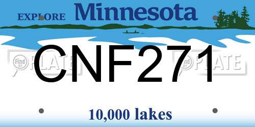 CNF271 Minnesota License Plate