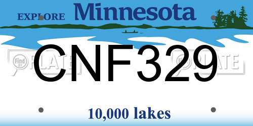 CNF329 Minnesota License Plate