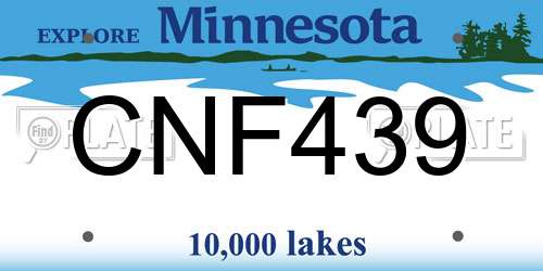 CNF439 Minnesota License Plate