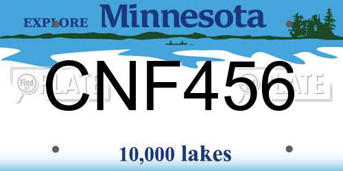 CNF456 Minnesota License Plate