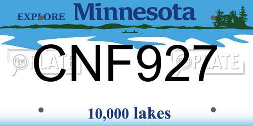 CNF927 Minnesota License Plate