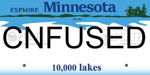 CNFUSED Minnesota License Plate