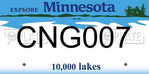 CNG007 Minnesota License Plate