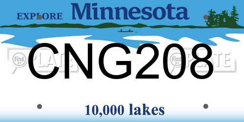 CNG208 Minnesota License Plate