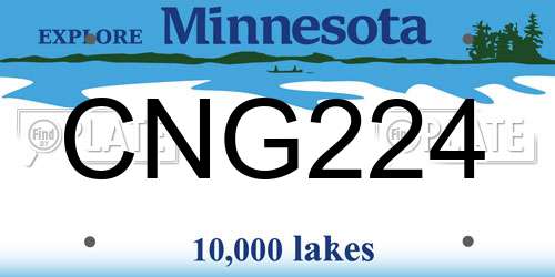 CNG224 Minnesota License Plate