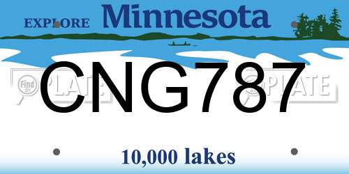 CNG787 Minnesota License Plate