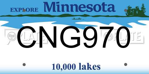 CNG970 Minnesota License Plate