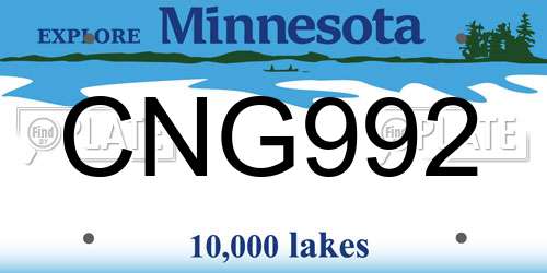 CNG992 Minnesota License Plate