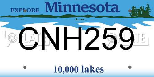 CNH259 Minnesota License Plate