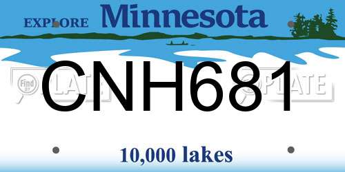 CNH681 Minnesota License Plate
