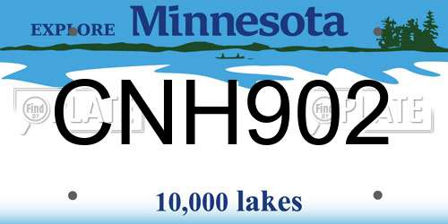 CNH902 Minnesota License Plate