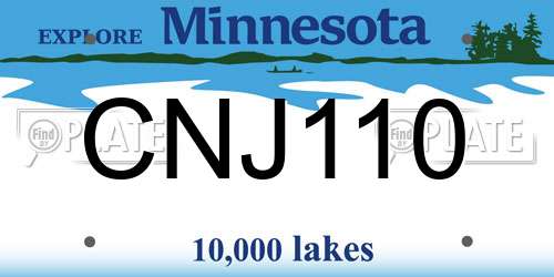 CNJ110 Minnesota License Plate