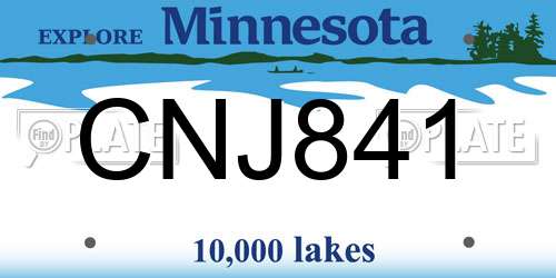 CNJ841 Minnesota License Plate
