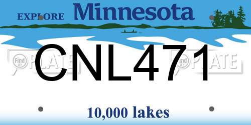 CNL471 Minnesota License Plate