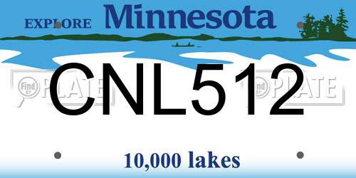 CNL512 Minnesota License Plate