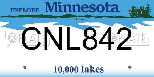 CNL842 Minnesota License Plate