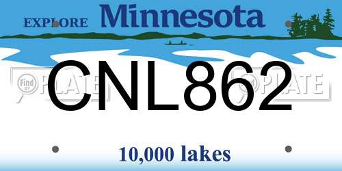 CNL862 Minnesota License Plate