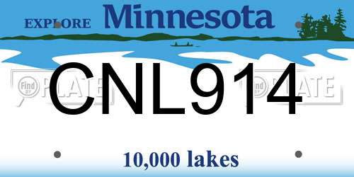 CNL914 Minnesota License Plate