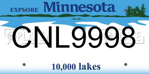CNL9998 Minnesota License Plate