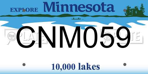 CNM059 Minnesota License Plate