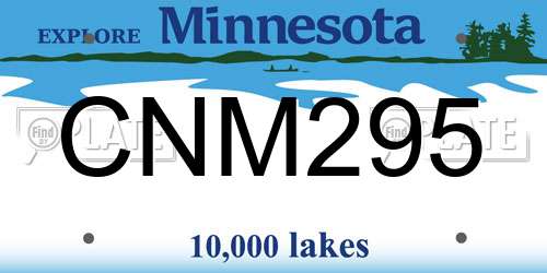CNM295 Minnesota License Plate