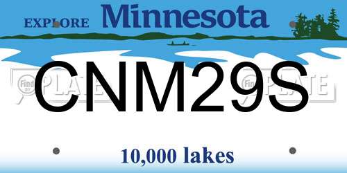 CNM29S Minnesota License Plate