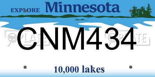 CNM434 Minnesota License Plate