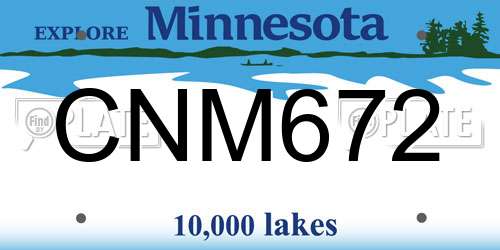 CNM672 Minnesota License Plate