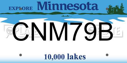 CNM79B Minnesota License Plate