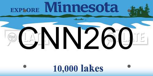CNN260 Minnesota License Plate
