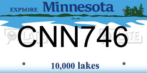 CNN746 Minnesota License Plate
