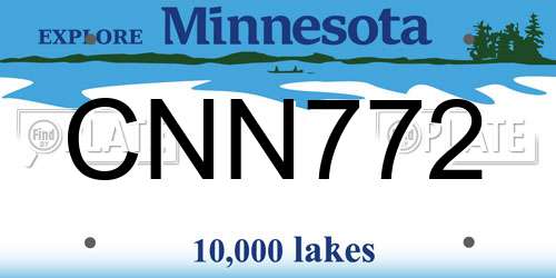 CNN772 Minnesota License Plate