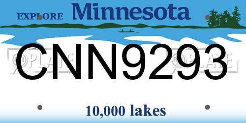 CNN9293 Minnesota License Plate