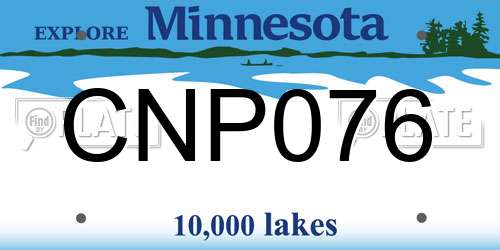 CNP076 Minnesota License Plate