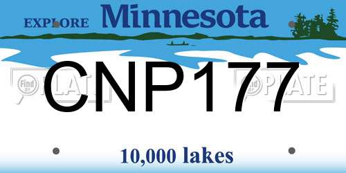 CNP177 Minnesota License Plate