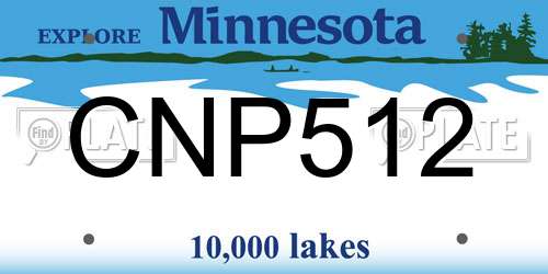 CNP512 Minnesota License Plate