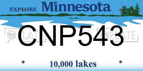 CNP543 Minnesota License Plate