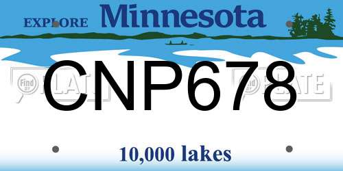 CNP678 Minnesota License Plate