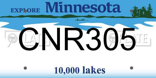 CNR305 Minnesota License Plate