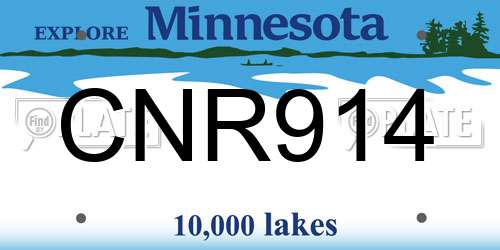 CNR914 Minnesota License Plate