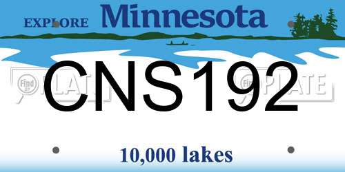 CNS192 Minnesota License Plate