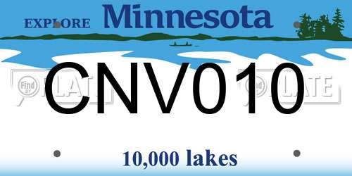 CNV010 Minnesota License Plate