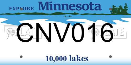 CNV016 Minnesota License Plate