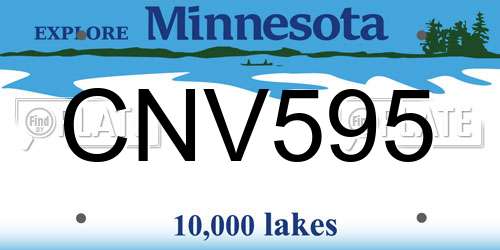 CNV595 Minnesota License Plate