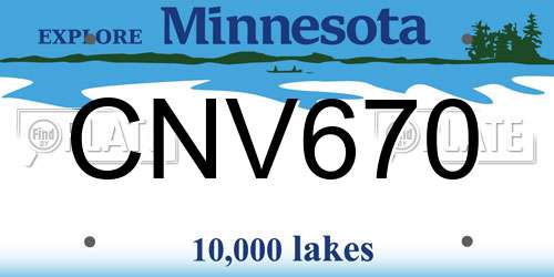 CNV670 Minnesota License Plate