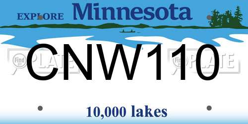 CNW110 Minnesota License Plate
