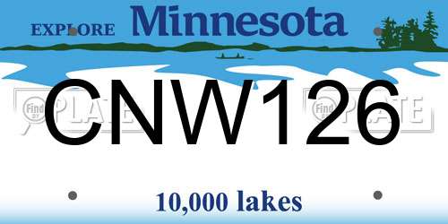 CNW126 Minnesota License Plate