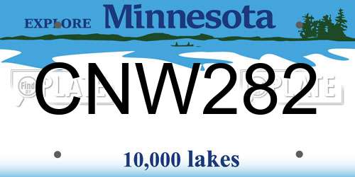 CNW282 Minnesota License Plate