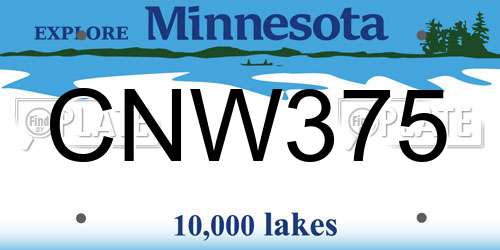 CNW375 Minnesota License Plate