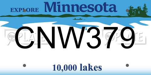 CNW379 Minnesota License Plate